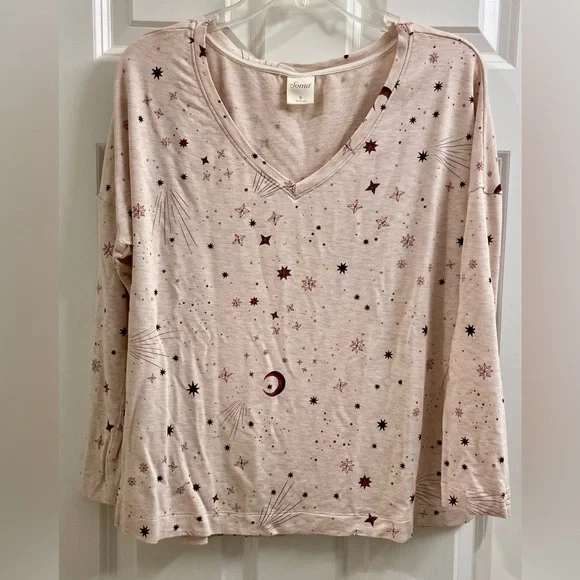 SOMA Women's Sunday Shooting Star Small LS Pajama Set Loungewear Celestial PJ - Picture 4 of 13